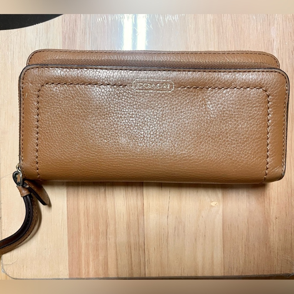 Coach Brown Leather Wristlet
